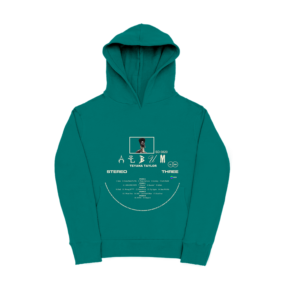Vinyl Record Turquoise Hoodie